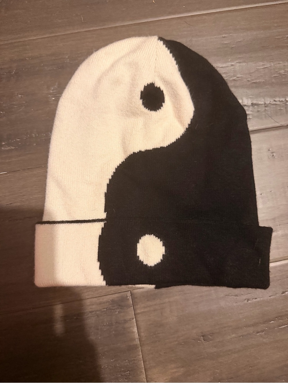 Black & White Yin Yang Knit Beanie for Kids